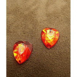 strass coeur rouge 15mm x 12mm