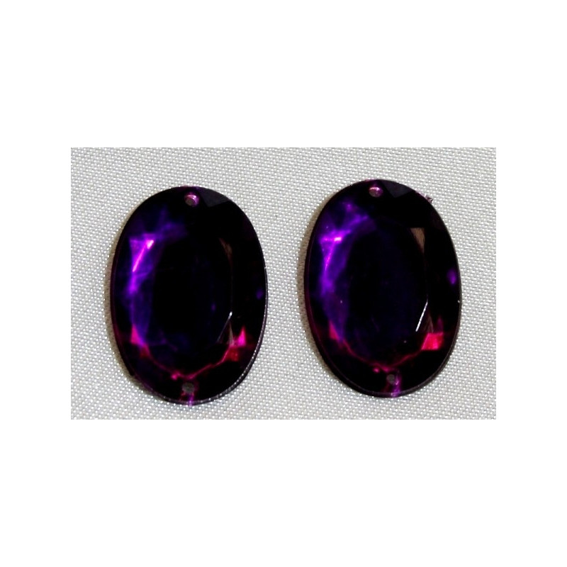 strass ovale violet 18mm x 13mm