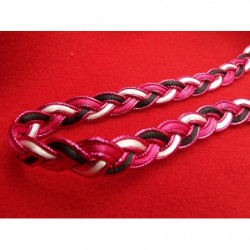 ruban fantaisie rose fuschia noir et blanc
