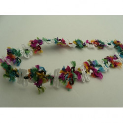 ruban fantaisie fleurs multicolore