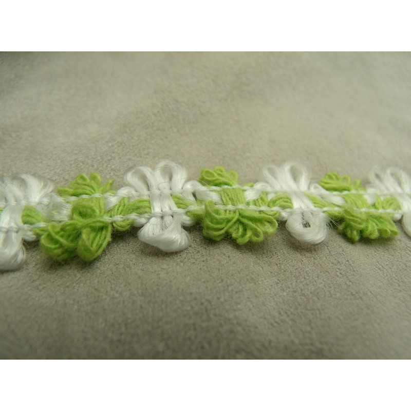 ruban fantaisie motif fleur vert et blanc ruban fantaisie motif fleur vert et blanc