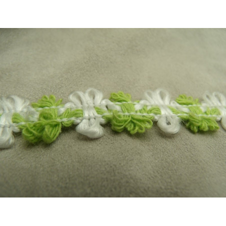 ruban fantaisie motif fleur vert et blanc ruban fantaisie motif fleur vert et blanc