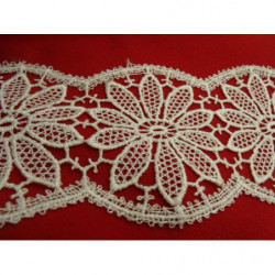 guipure coton motif fleurs ivoire