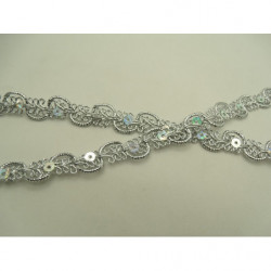 ruban fantaisie lurex argent 1.3 cm