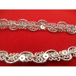 ruban fantaisie lurex argent 1.3 cm