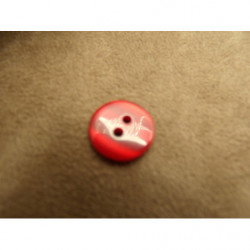 bouton acrylique à 2 trous rouge