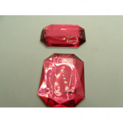 strass rectangulaire rose  40mm x 30mm