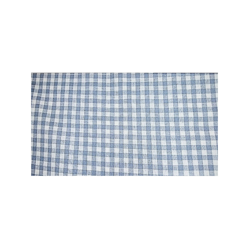 tissu coton vichy carreau bleu et blanc
