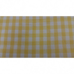 tissu coton vichy carreau jaune et blanc