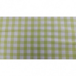 tissu coton vichy carreau vert clair  et blanc