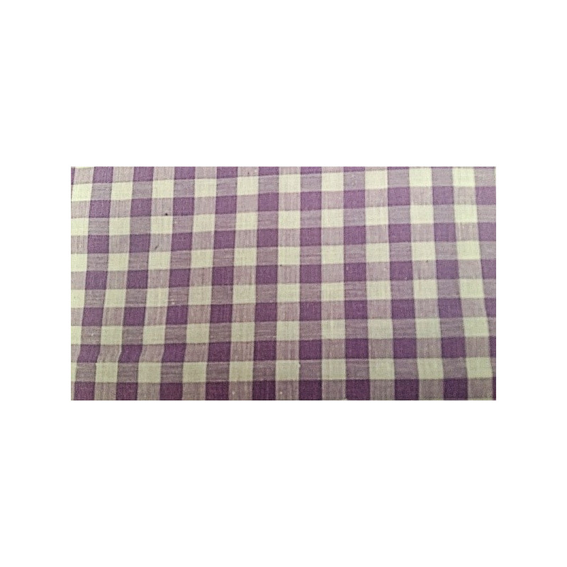 tissu coton vichy carreau violet et blanc