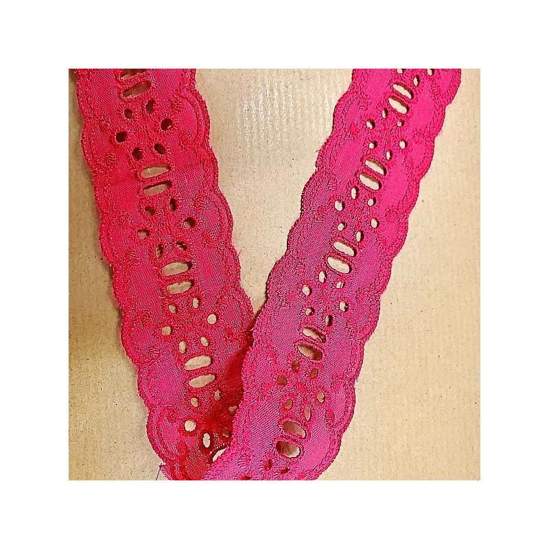 broderie anglaise coton rose fushia