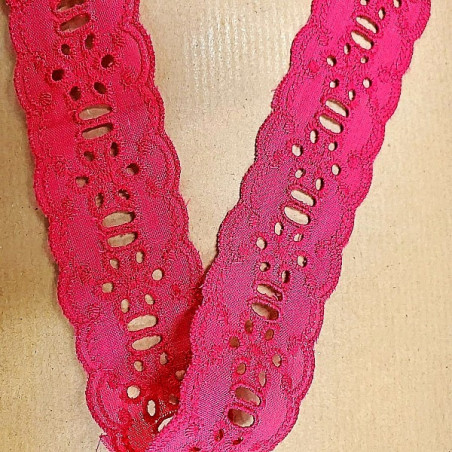 broderie anglaise coton rose fushia