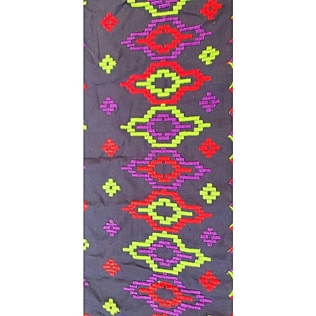 BRODERIE coton etnic multicolore brodée vert rouge BRODERIE coton etnic multicolore brodée vert rouge
