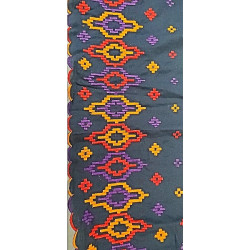 BRODERIE coton etnic multicolore brodée orange