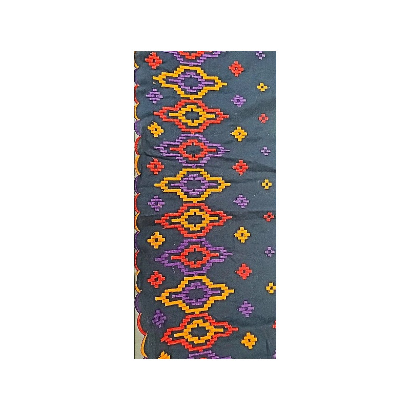 BRODERIE coton etnic multicolore brodée orange