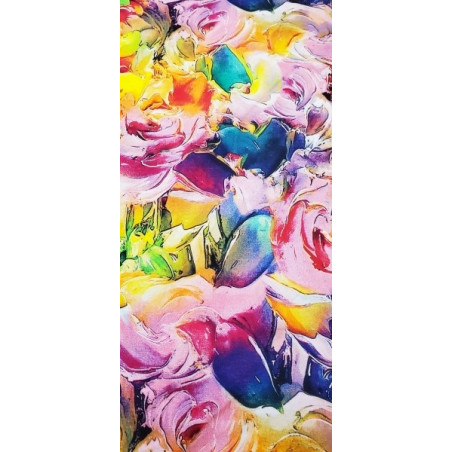 NOUVEAU tissu coton imprimé fin et souple motif fleurs
