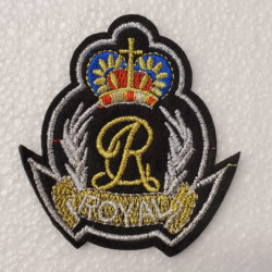 ÉCUSSON pour blazer - argent & or multicolore largeur 6.5 cm / hauteur 7.5 cm
