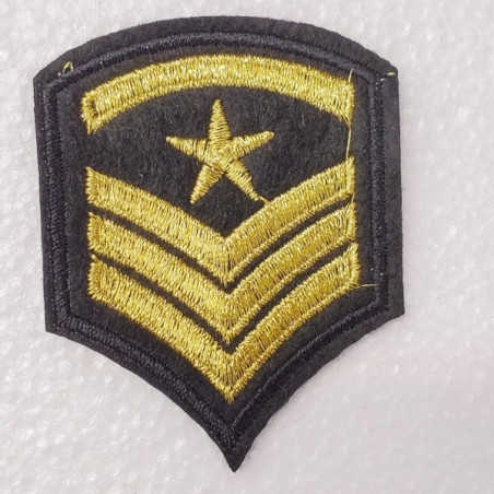 écusson militaire  thermocollant noir et doré  écusson militaire  thermocollant noir et doré