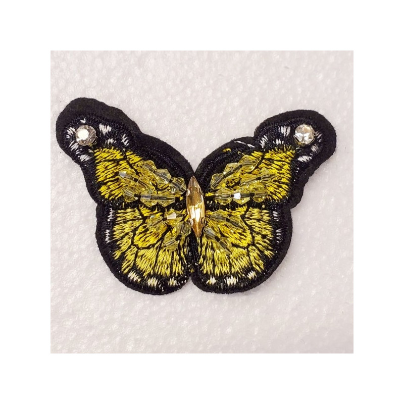 écusson à coudre motif papillon strass  largeur 6.5 cm / hauteur .5 cm écusson à coudre motif papillon strass  largeur 6.5 cm / hauteur .5 cm