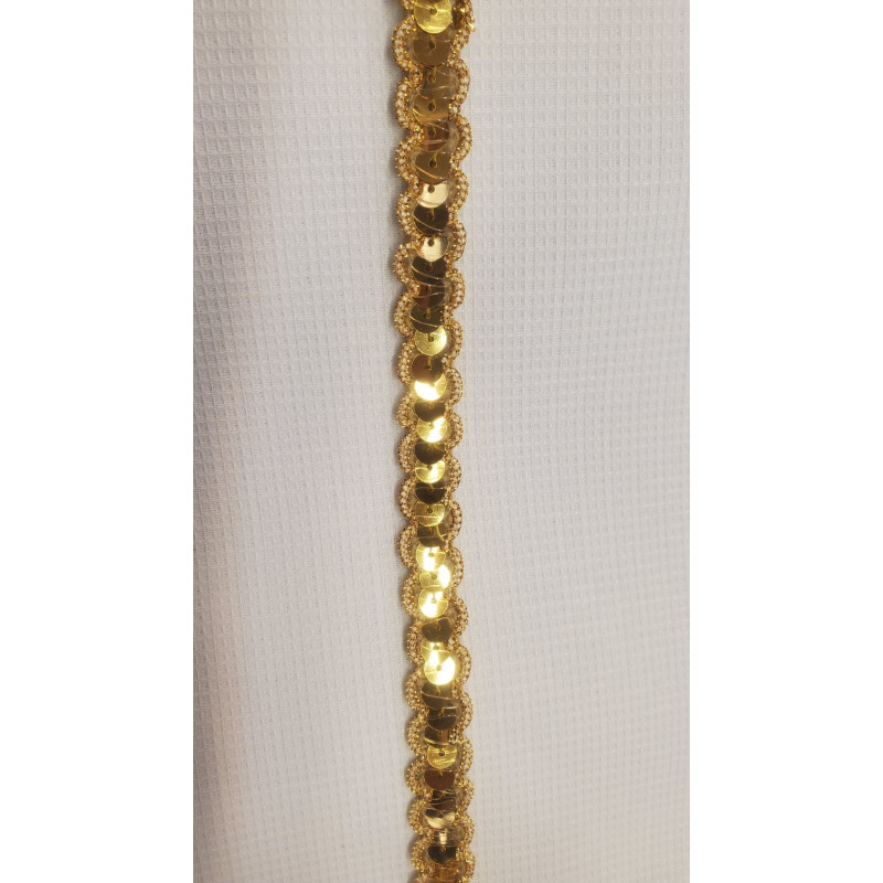 Galon Pailleté de 1.2 cm très souple en lurex doré