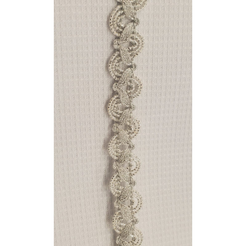 Galon Pailleté  1.2 cm très souple en lurex argenté