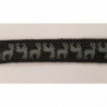 NOUVEAU ruban fantaisie noir a petit pois bleuté motif cerf NOUVEAU ruban fantaisie noir a petit pois bleuté motif cerf