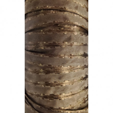 NOUVEAU ruban gros grain surpiqué marron satiné