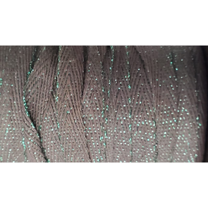 NOUVEAUX ruban sergé coton lurex vert