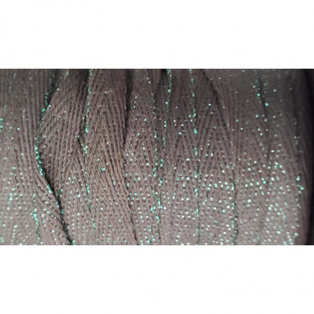 NOUVEAUX ruban sergé coton lurex vert