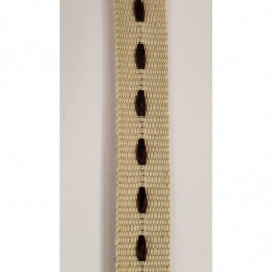 NOUVEAU ruban gros grain beige surpiqué marron