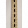NOUVEAU ruban gros grain beige surpiqué marron