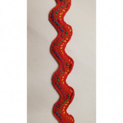 NOUVEAU ruban serpentine rouge surpiqué vert bleu