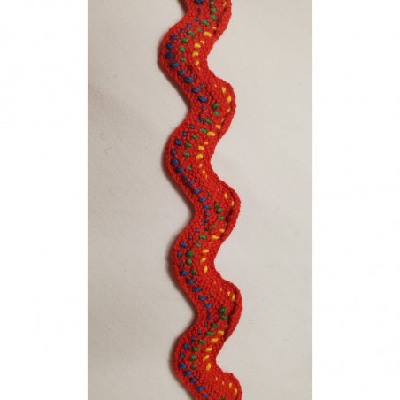 NOUVEAU ruban serpentine rouge surpiqué vert bleu
