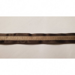 NOUVEAU ruban fantaisie beige cousu sur fond marron 1.5 cm