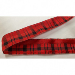 NOUVEAU ruban fantaisie carreau réversible rouge