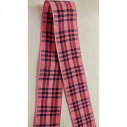 NOUVEAU ruban fantaisie carreau réversible rose et noir 