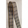 NOUVEAU ruban fantaisie réversible carreau gris  lurex or