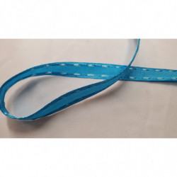 NOUVEAU ruban fantaisie  surpiqué couture légèrement satiné bleu 