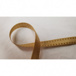 NOUVEAU ruban fantaisie surpiqué couture légèrement satiné beige  