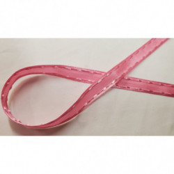 NOUVEAU ruban fantaisie surpiqué couture légèrement satiné rose  