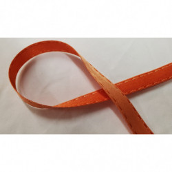 NOUVEAU ruban fantaisie façon couture surpiqué bicolore orange  