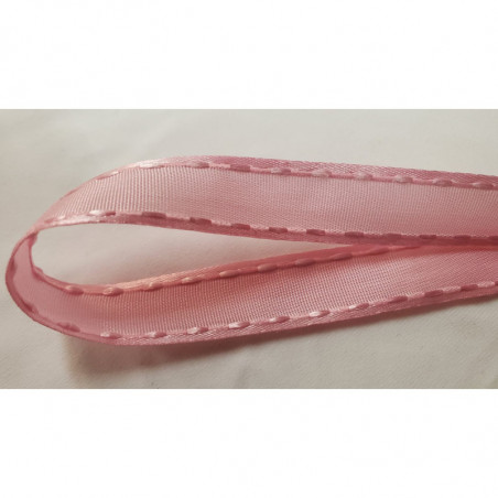 NOUVEAU ruban fantaisie façon couture surpiqué rose NOUVEAU ruban fantaisie façon couture surpiqué rose