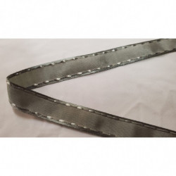NOUVEAU ruban fantaisie façon couture surpiqué gris 