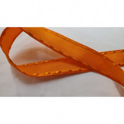 NOUVEAU ruban fantaisie façon couture surpiqué orange 