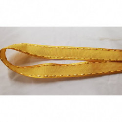 NOUVEAU ruban fantaisie façon couture surpiqué jaune moutarde 