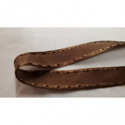 NOUVEAU ruban fantaisie façon couture surpiqué marron 