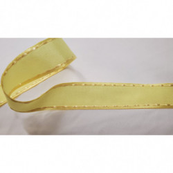 NOUVEAU ruban fantaisie façon couture surpiqué jaune 