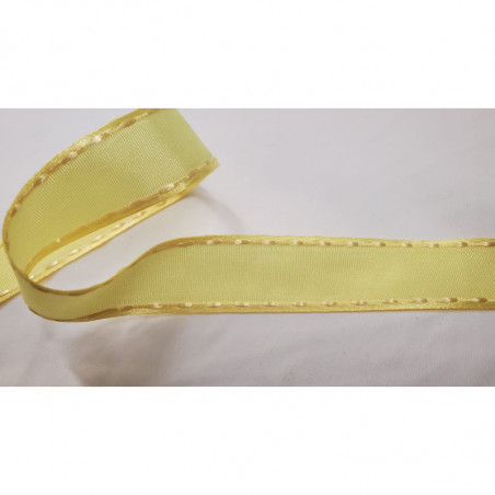 NOUVEAU ruban fantaisie façon couture surpiqué jaune NOUVEAU ruban fantaisie façon couture surpiqué jaune