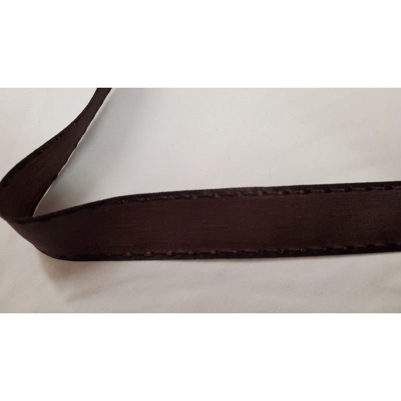 NOUVEAU ruban fantaisie façon couture surpiqué marron 